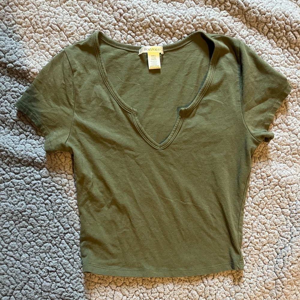 army green crop top